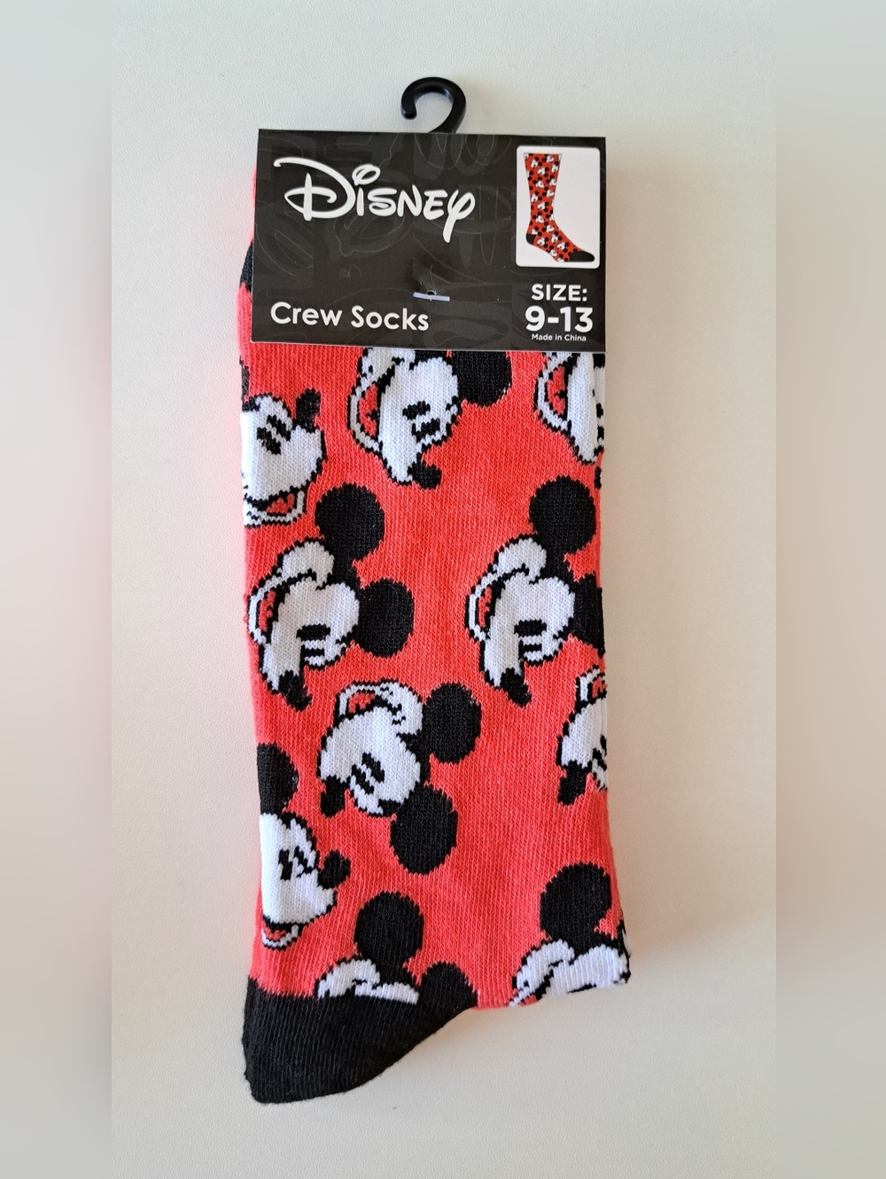 Disney Mickey Mouse Red Crew Socks
